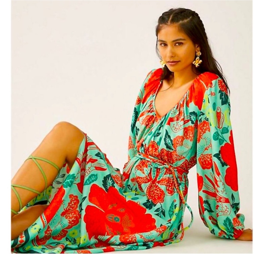 FARM Rio x Anthropologie Poppy Print Maxi